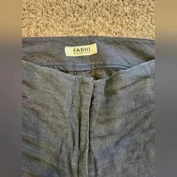 Farhi by Nicole Farhi Linen Blend Blue/Navy Trouser, Size 2 - Picture 2 of 7